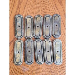 Lot of 12 Vintage Keeler  3" Brass Drawer/Door Knob Cabinet Backplates N16422
